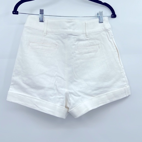 🆕Generation Love Mona High Waist Cuffed Denim White Shorts Classic Fit - Picture 2 of 13